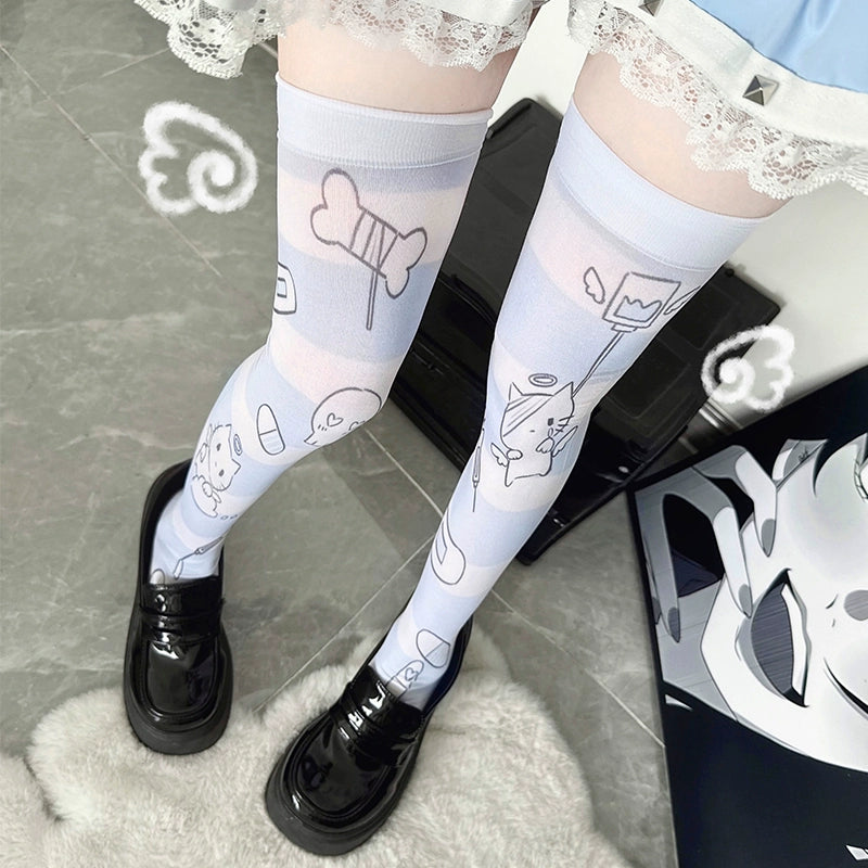Tenshi Kaiwai Thigh-high Socks Velvet Over-the-Knee Socks 38246:581236