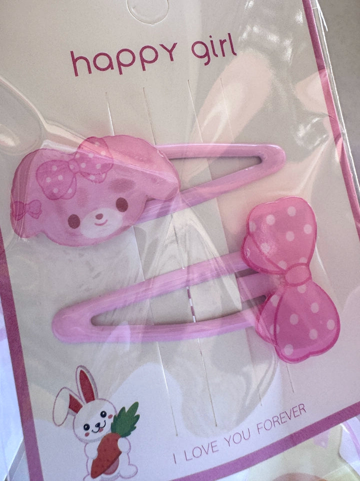 Kawaii Hairpin Bunny & Bear Hair Clips Pink Lolita Headdress 42692:750887