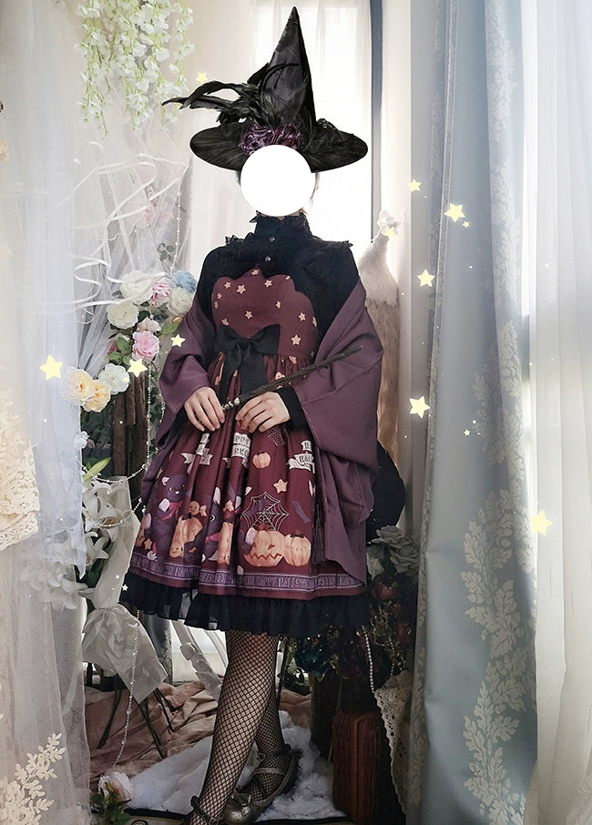 Gothic Lolita Dress Halloween Wine Red Purple Lolita Dress Honey Wardrobe