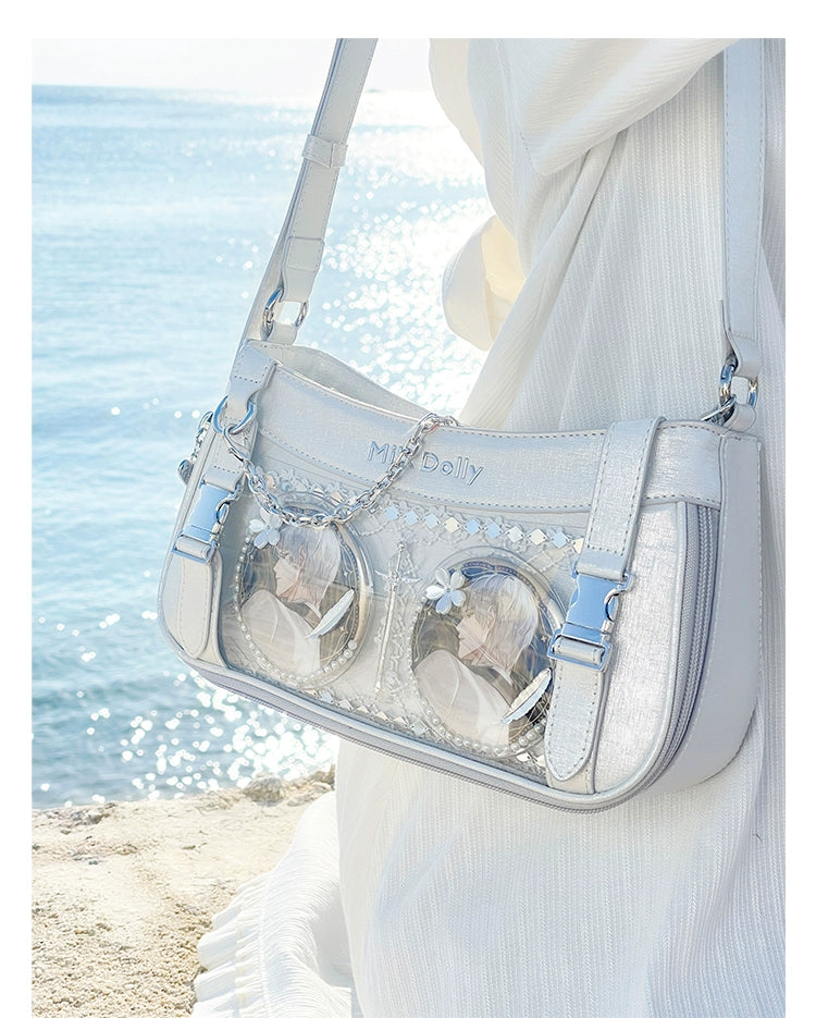 Y2K Style Ita Bag, Clear Window & Detachable Chain 43228:772296