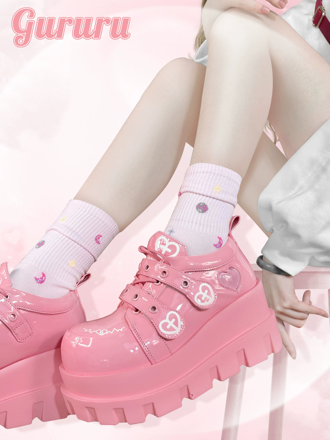 Jirai Kei Punk Fashion Cross Platform Shoes 4Colors 28958:344110 28958:344110