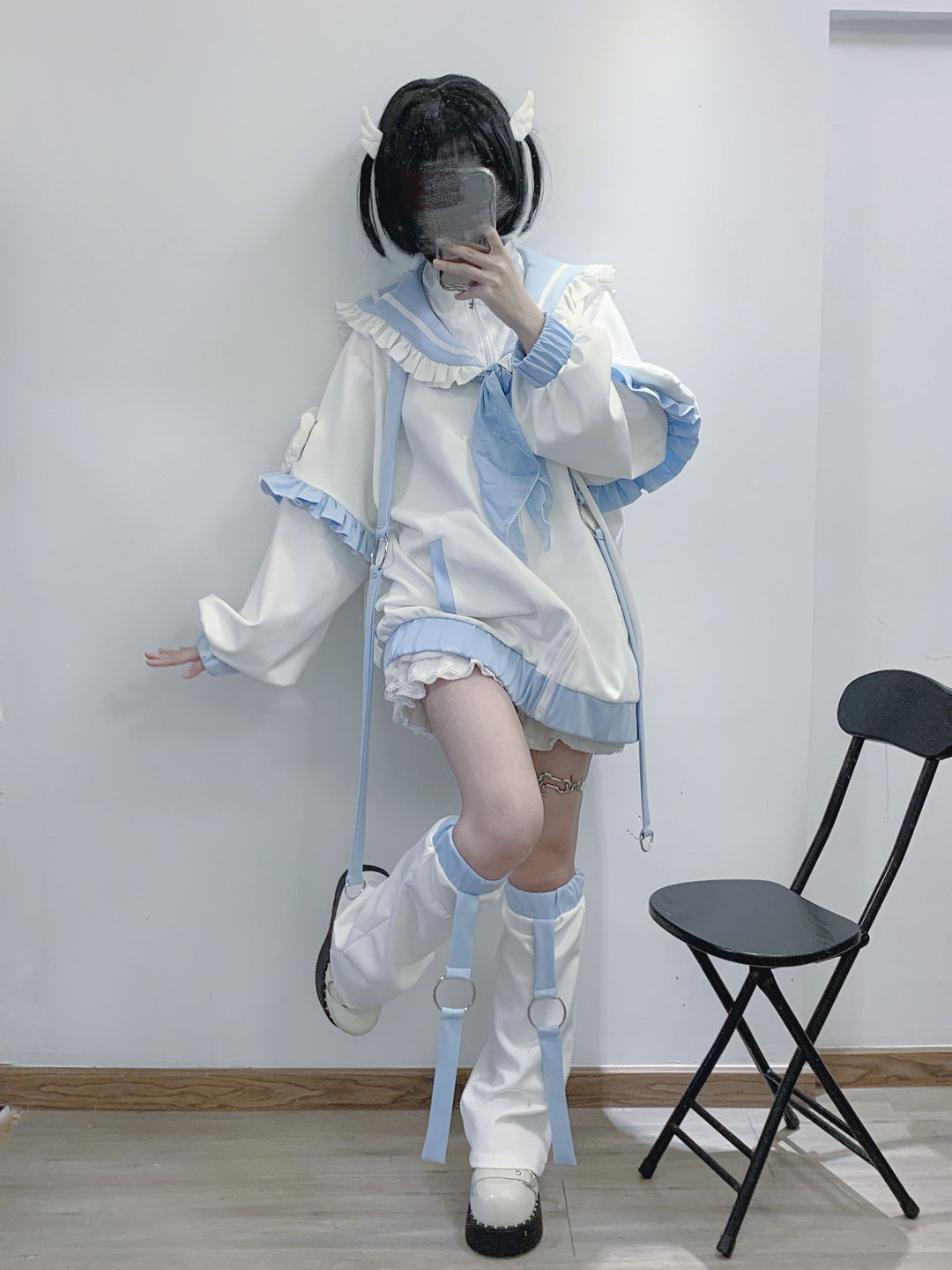 Plus Size Tenshi Kaiwai Sailor Jacket, Detachable Sleeves (F) 35052:483840