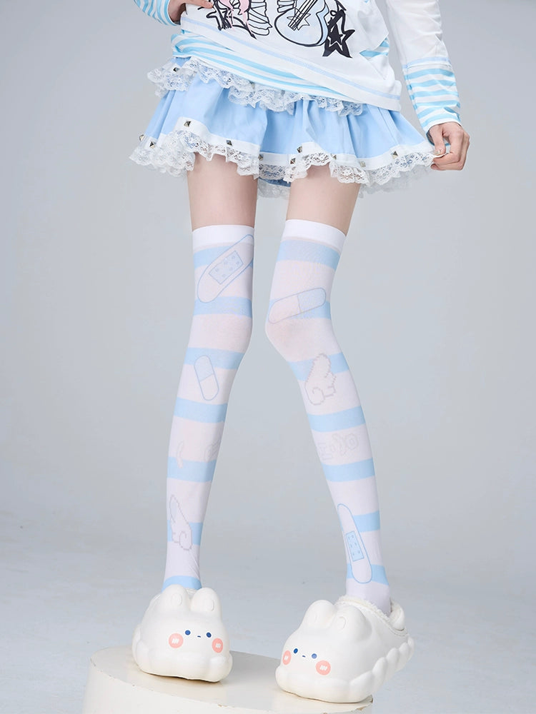 Tenshi Kaiwai Socks Over-the-Knee Socks Velvet High Tube Socks 36524:535674