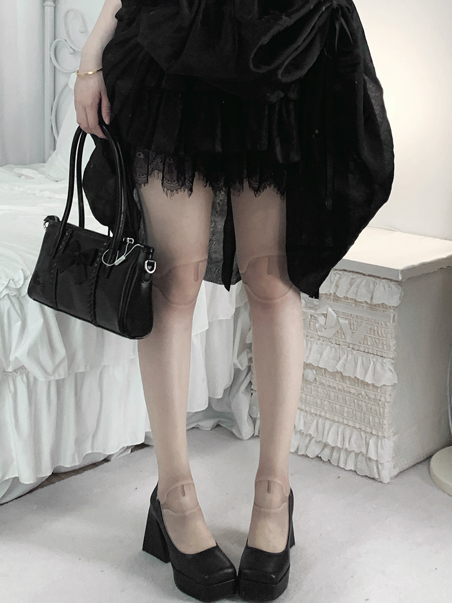 Gothic & Sweet Lolita Tights Jointed Doll Print Velvet and Thin Pantyhose 42369:737439