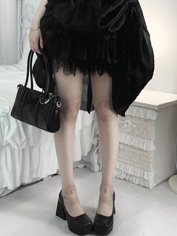 Gothic & Sweet Lolita Tights Jointed Doll Print Velvet and Thin Pantyhose 42369:737439