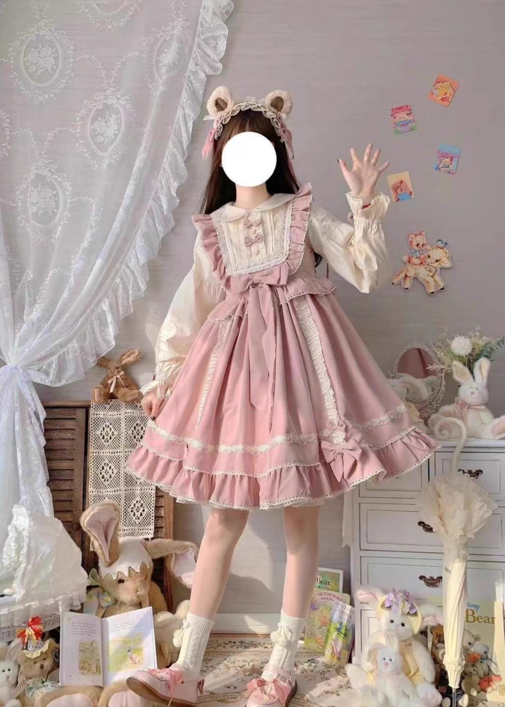 pink lolitia dress Gloomth Cupid Pastel Pink Velvet Gothic Lolita Dress Sizes S to 5XL in Stock