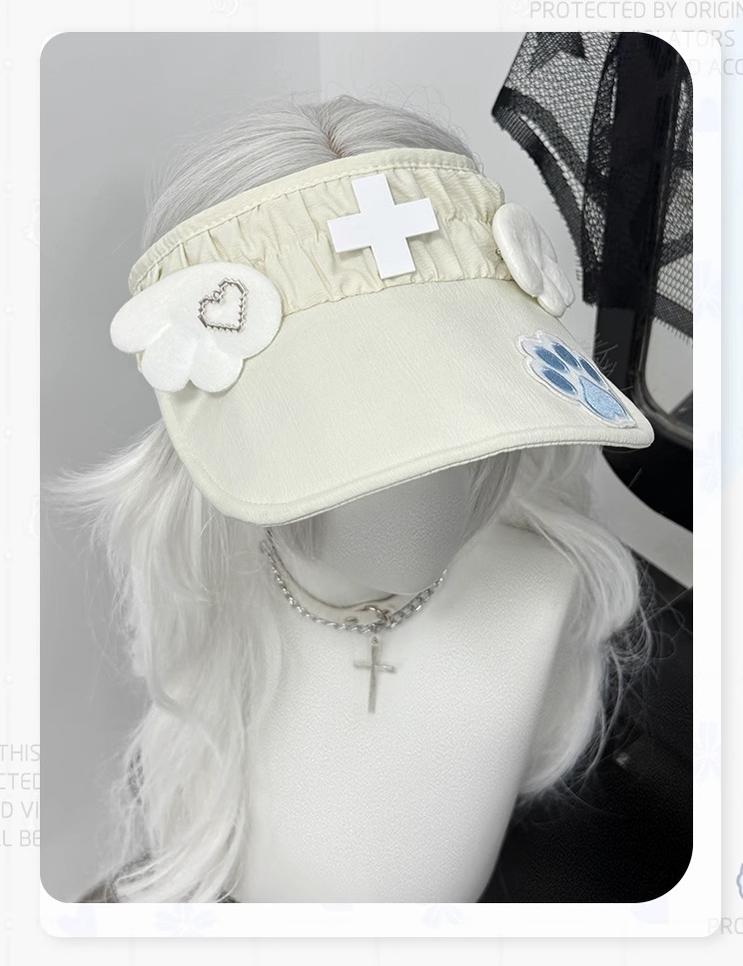 Tenshi Kaiwai Tennis Cap With Angel Wings & Paw Embroidery 43104:768906