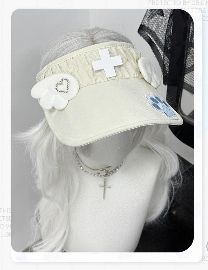 Tenshi Kaiwai Tennis Cap With Angel Wings & Paw Embroidery 43104:768906