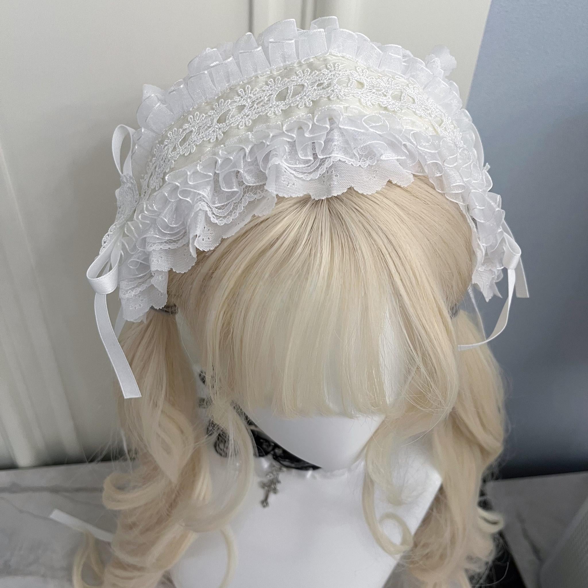 Gothic Lolita Lace Headband, Fixed Clips – Honey Wardrobe