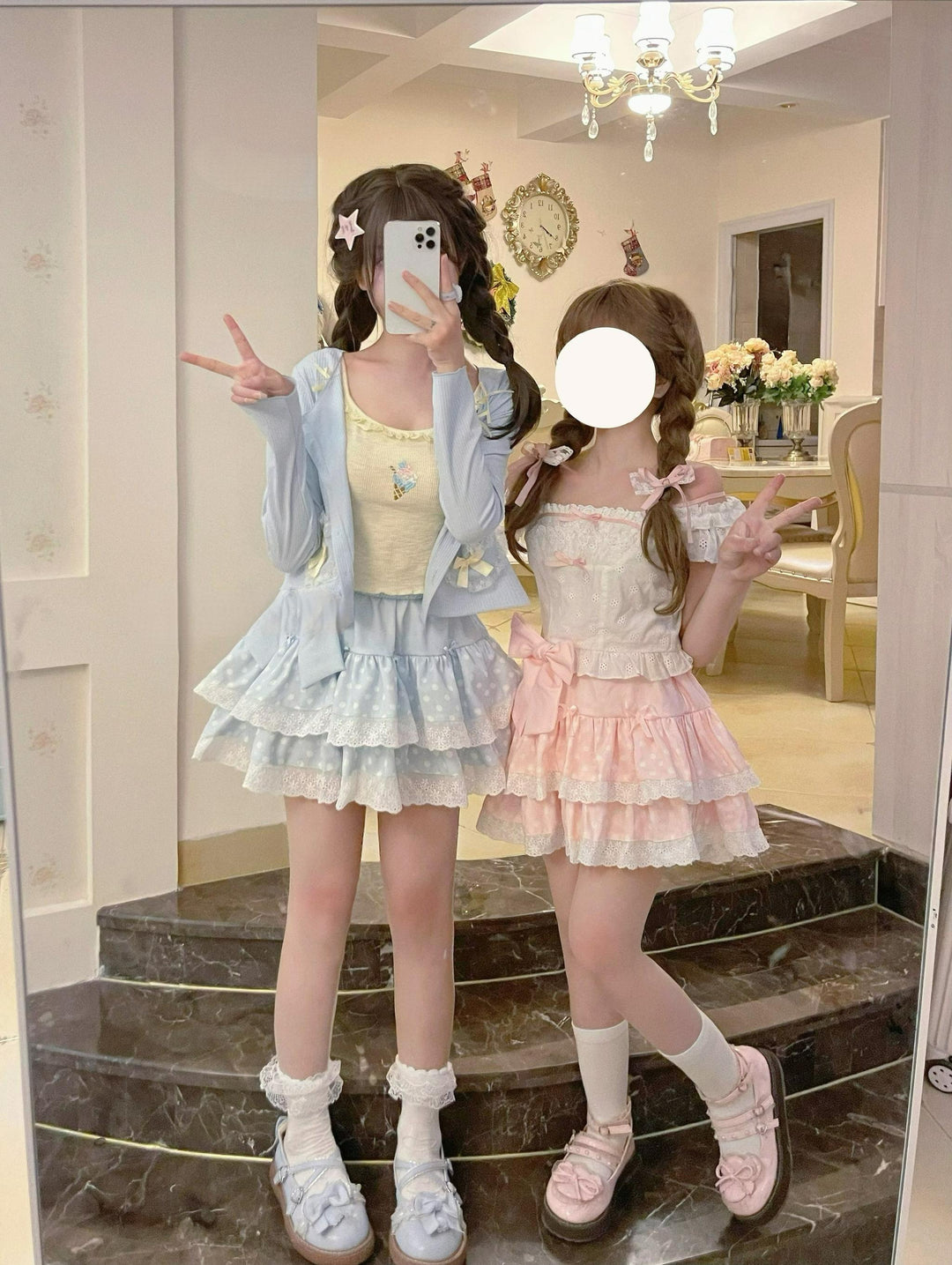 Kawaii Skirt Polka Dot Mini Sweet Cake A-Line Skirt 37286:555990 37286:555990