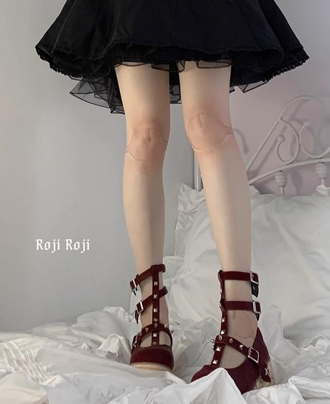 Gothic & Sweet Lolita Tights Jointed Doll Print Velvet and Thin Pantyhose 42369:746294