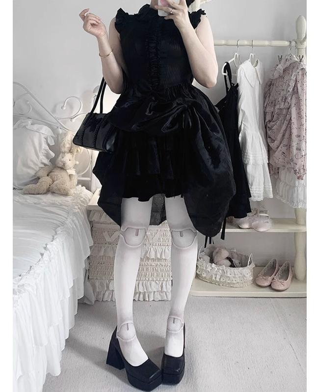 Gothic & Sweet Lolita Tights Jointed Doll Print Velvet and Thin Pantyhose 42369:746297