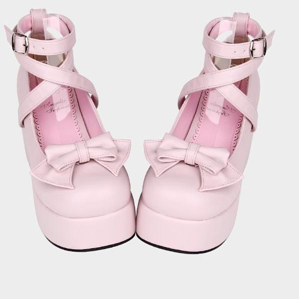 Lolita Shoes Platform Shoes Cross Strap Buckle Shoes Multicolor (33 38 40 41 42 43 44 45 46 47 / Pink) 31650:373094 (33 38 40 41 42 43 44 45 46 47 / Pink) 31650:373094