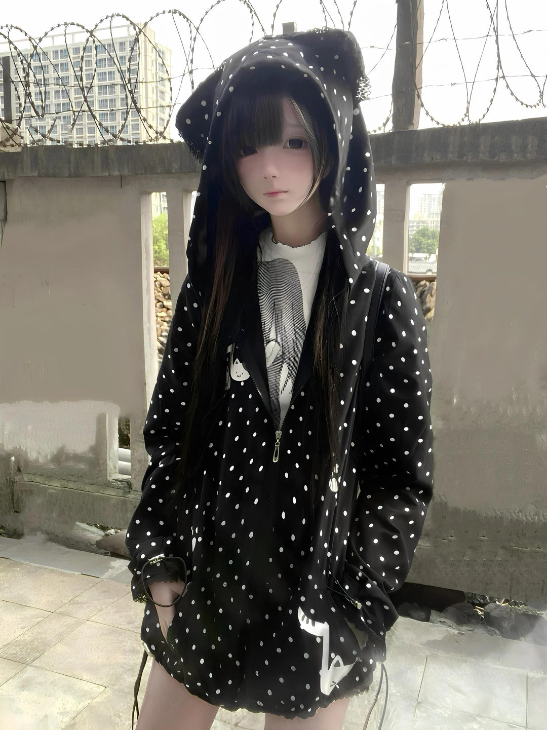 Kawaii Coat Sun-protective Jacket with Cat-Eared Hood (L M S) 42805:754732