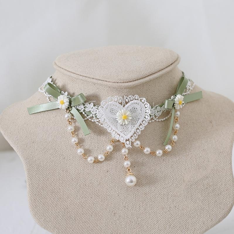 Lolita Headdress Mori Kei Hair accessory Lace Brooch Clasp