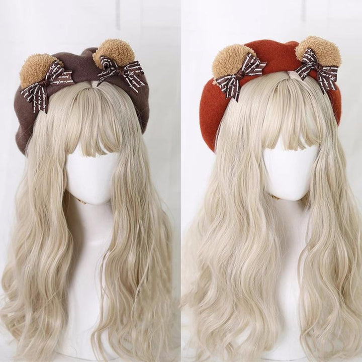 Handmade Lolita Hat Japanese Bear Ears Beret 28936:339092 28936:339092