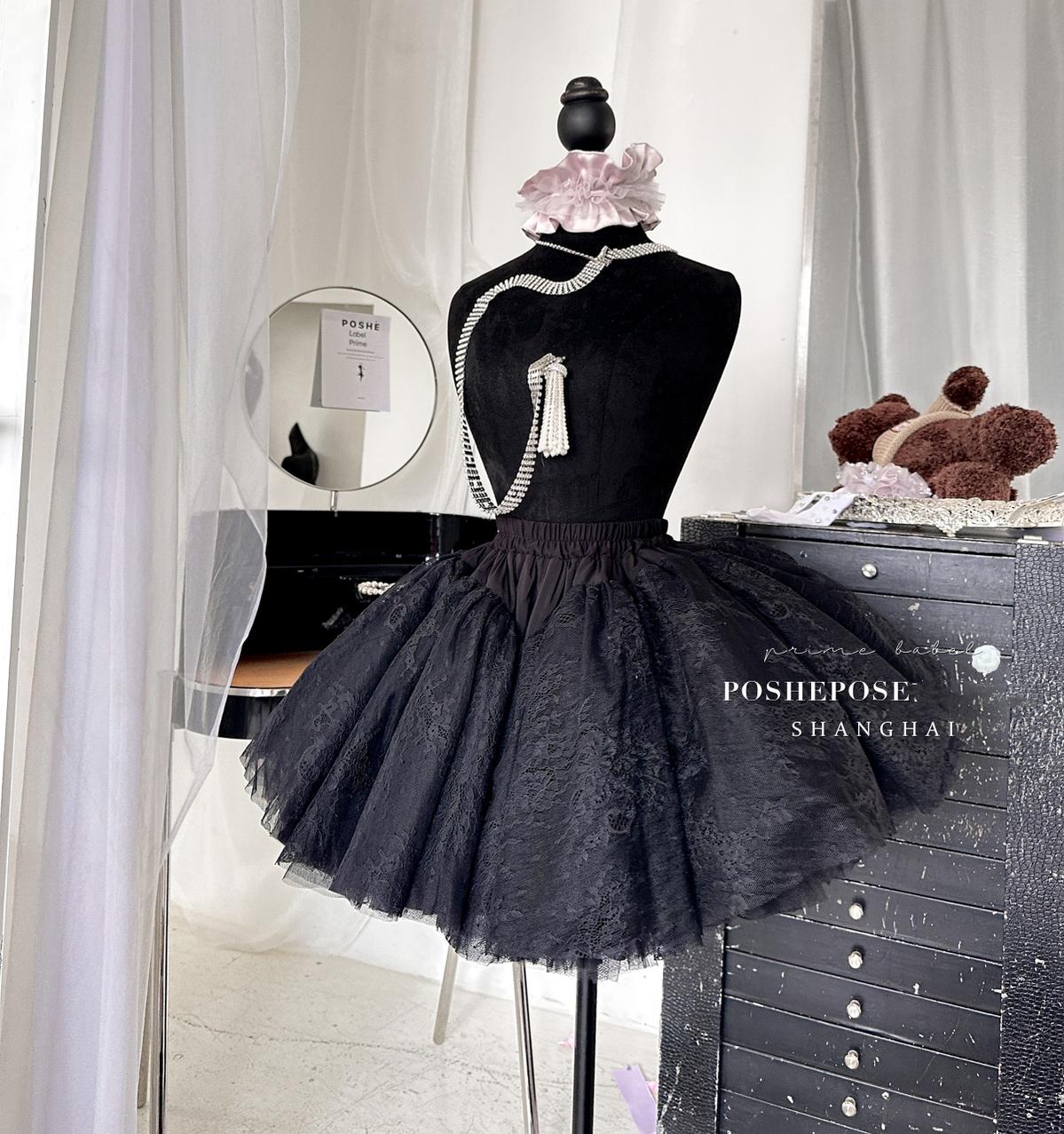 Lolita Dress Petticoat Puffy Black And White Pettipants 36386:542744