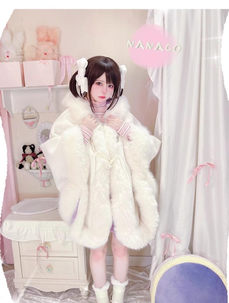 Sweet Lolita Winter Coat Cat Ear Woolen Cloak Kawaii Lolita Cape 40288:667872