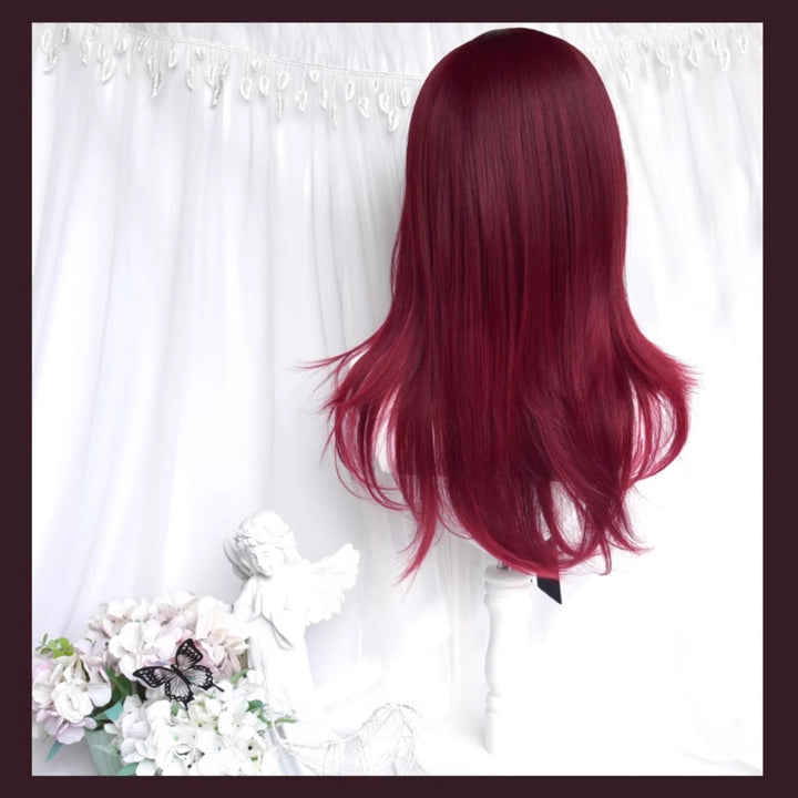 Jirai Kei Wig Gyaru Cherry Red Wig Layered Mid-length Wig 42182:731475