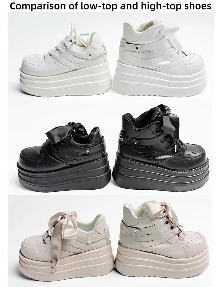 Jirai Kei High-Top Platform Shoes, Detachable Wing Decor 44333:806808