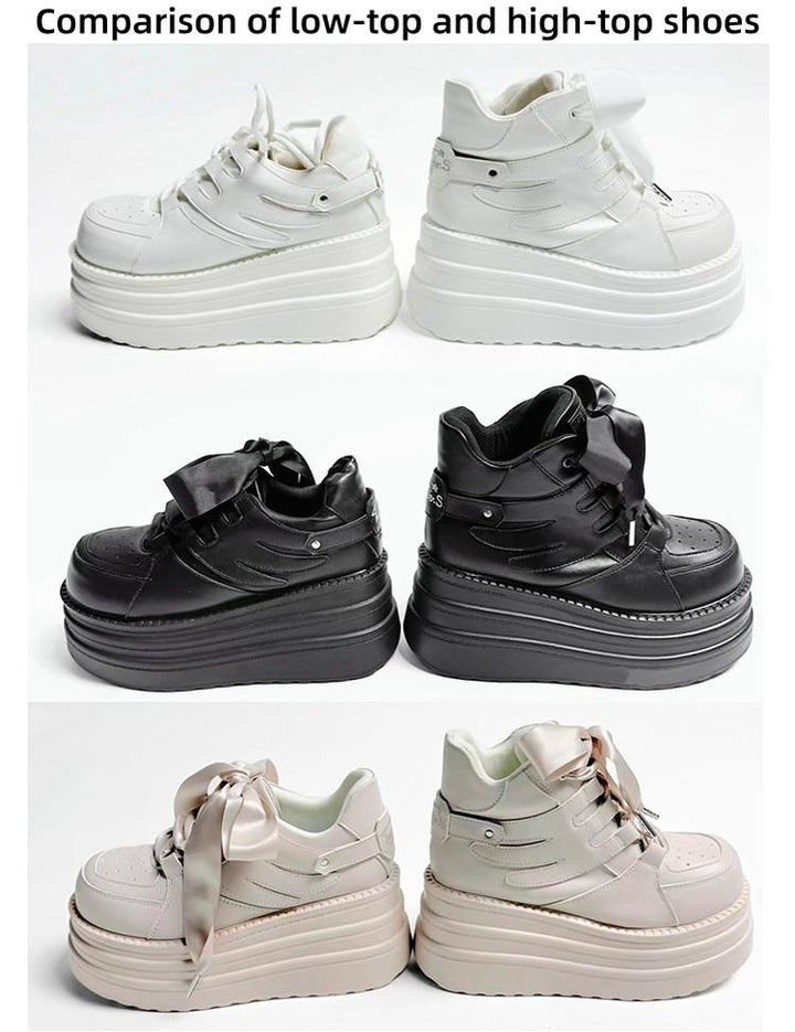 Jirai Kei High-Top Platform Shoes, Detachable Wing Decor 44333:806808