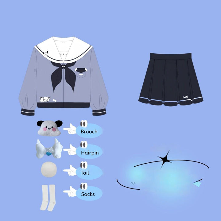 Kawaii JK Uniform, Puppy Accents (2XL 3XL 4XL L M S XL XS) 43791:785230