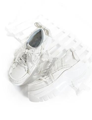 Jirai Kei High Platform Shoes, Lace Details 45748:861623