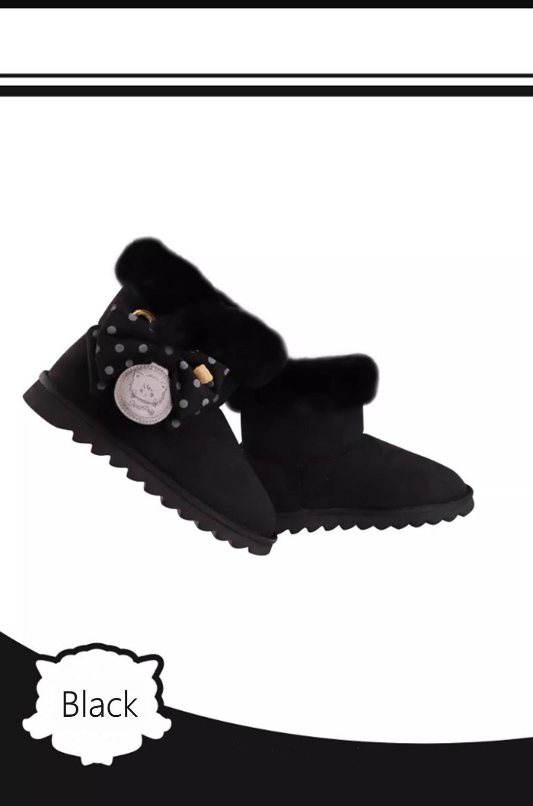 Kawaii Aesthetic Boots Winter Plush Warm Cotton Shoes Boots (34 35 36 37 38 39 40 41 / Black) 33772:449696 (34 35 36 37 38 39 40 41 / Black) 33772:449696