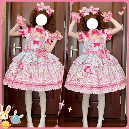 Sweet Lolita Dress Lolita Salopette JSK Set Multicolors 36482:552192