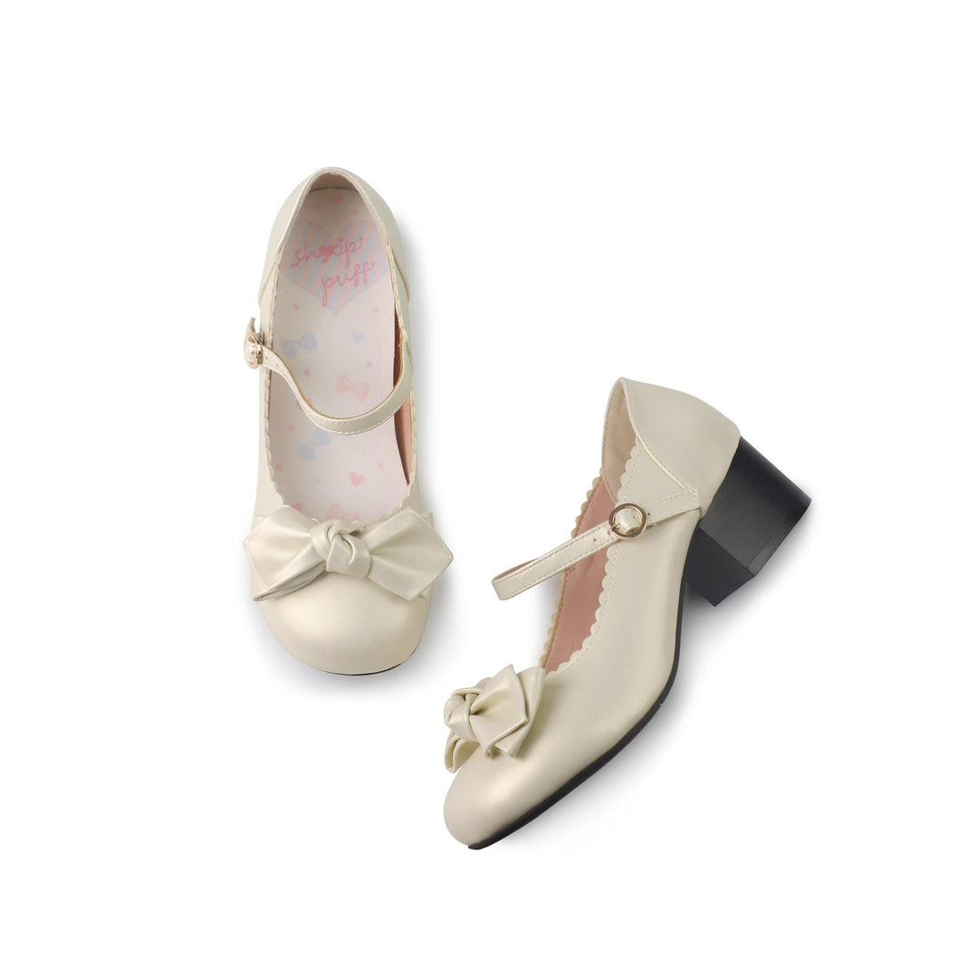 Lolita Shoes Round Toe Pink Shoe Butterfly Bow Beige Shoes (34 35 36 37 38 39 40 41) 37596:602444