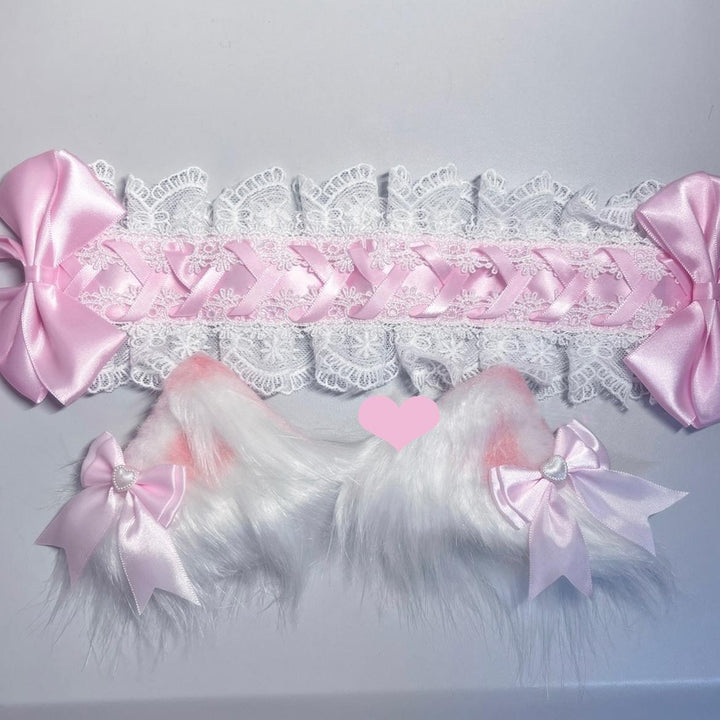 Jirai Kei Headdress Lolita Headwear Cat Ear Headband (Pink) 35056:484860 (Pink) 35056:484860