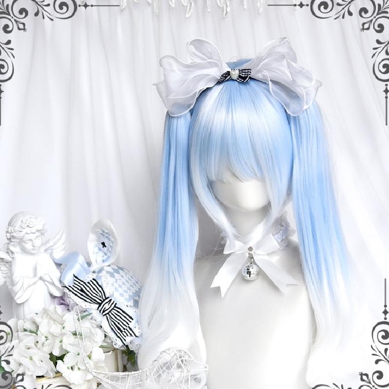 Lolita Wig Tenshi Kaiwai Blue Wig Double Ponytails 35054:483160 35054:483160