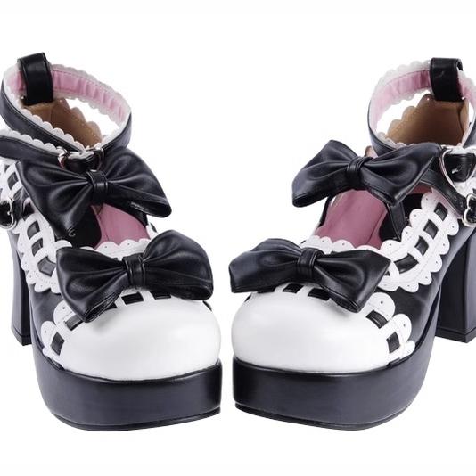 Lolita Shoes High Heels Shoes With Bow 4 Colors (33 34 35 36 37 38 39 40 41 42 43 44 45 46 47) 31794:370704 (35 36 37 38 39) 31794:370704