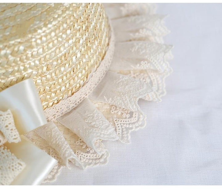 Mori Kei Straw Hat Cottagecore Lace Hat Handmade Strawhat 36444:523034 36444:523034