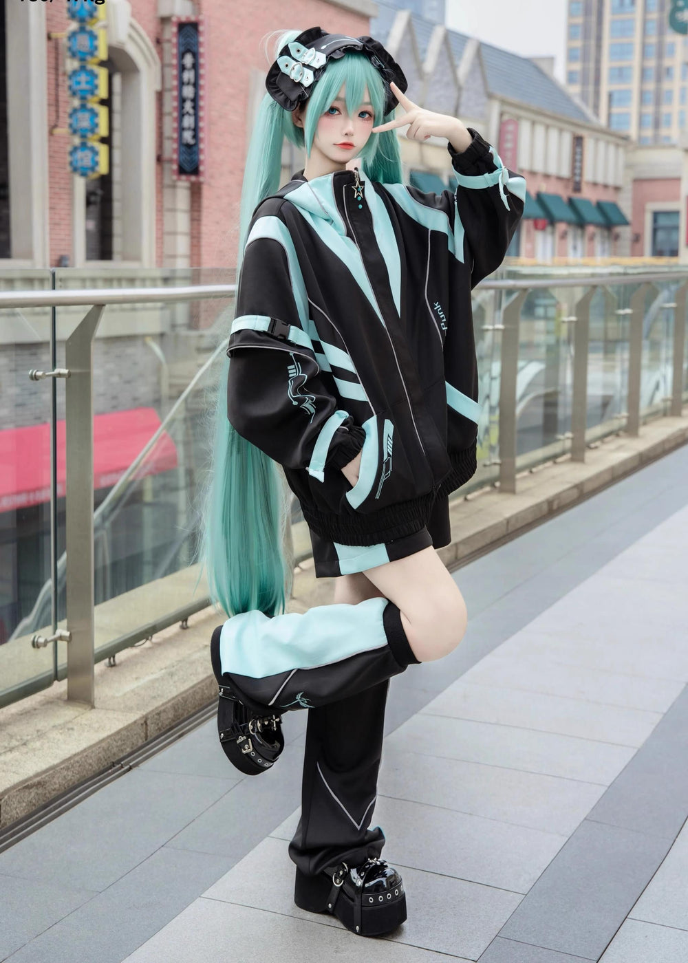 Jirai Kei Coat Cyberpunk Outfit Sports Jacket And Shorts Set 41048:684172