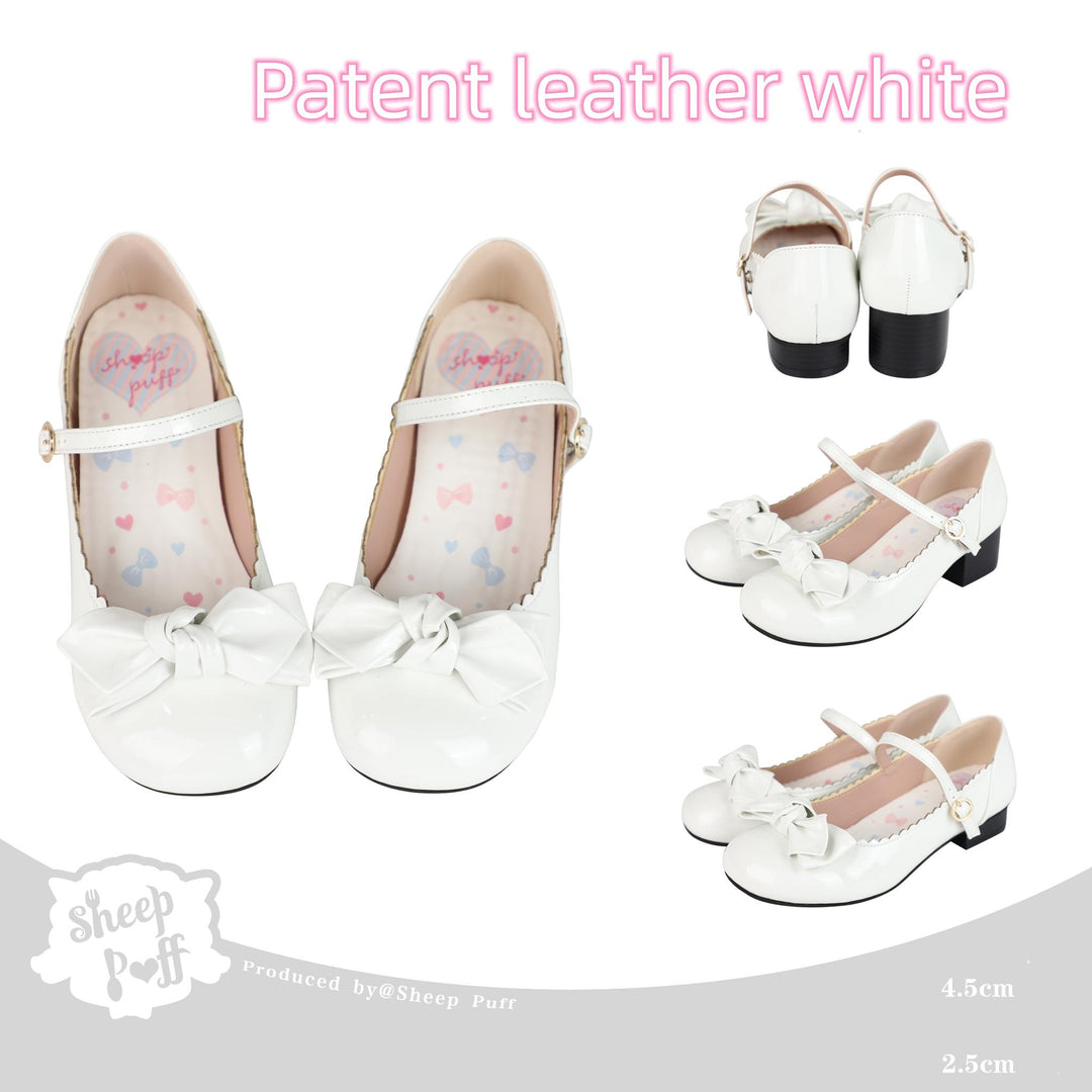 Kawaii Lolita Round-toe Bow Flat Shoes Low-heeled Shoes 15Colors (36 37 38 39 40 41) 22818:330340 (36 37 38 39 40 41) 22818:330340