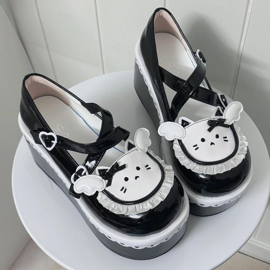 Lolita Platform Shoes Tenshi Kaiwai Thick-Soled Shoes (Black / 34 35 36 37 38 39 40 41) 41580:704552