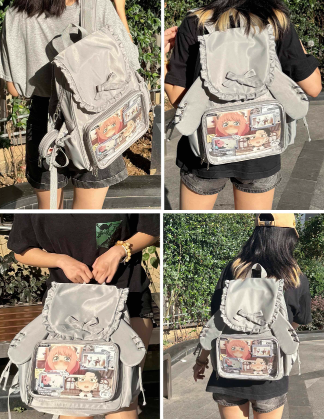 Kawaii Itabag Dual-Shoulder Backpack Bunny Ear Bag 40110:670654