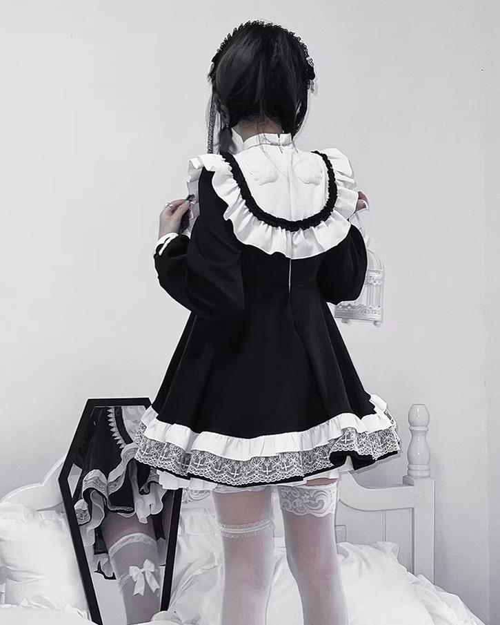 Medical Nun Lolita Dress Subculture Cross Prayer Blue Dress 37466:561318