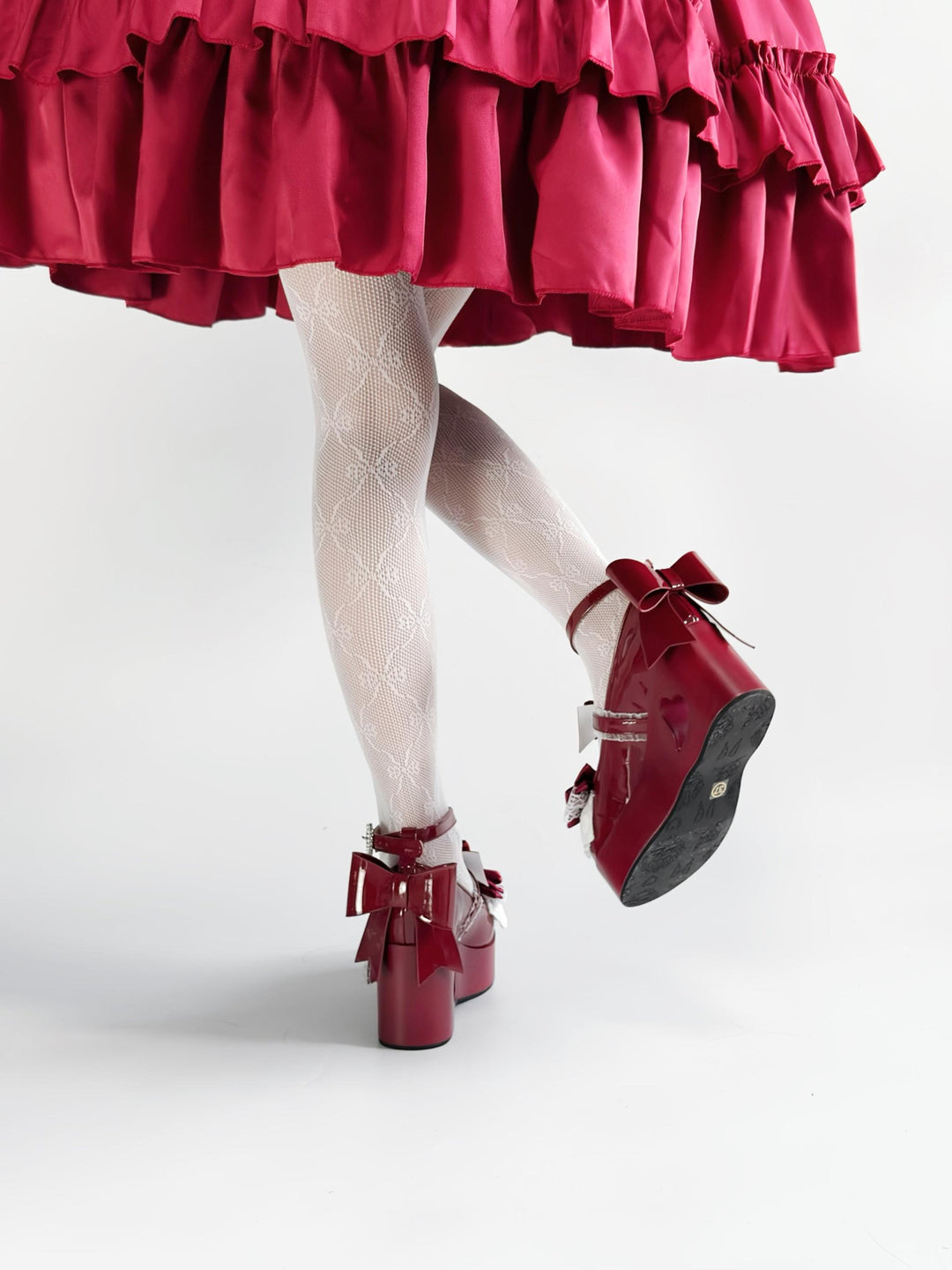 Old School Lolita High Platform Shoes, Heart Hollow Heel 44559:813925