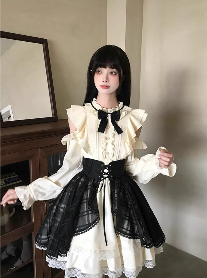 Seiso Kei Open Shoulder Dress, Overlay Set 44976:832147
