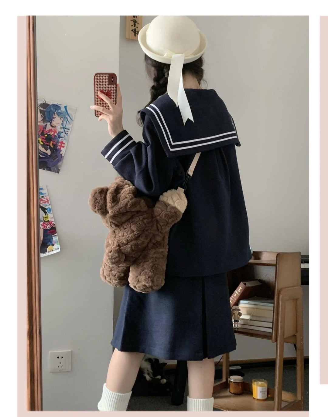 Winter JK Uniform Set, Coat and Pleated Skirt 43727:783855