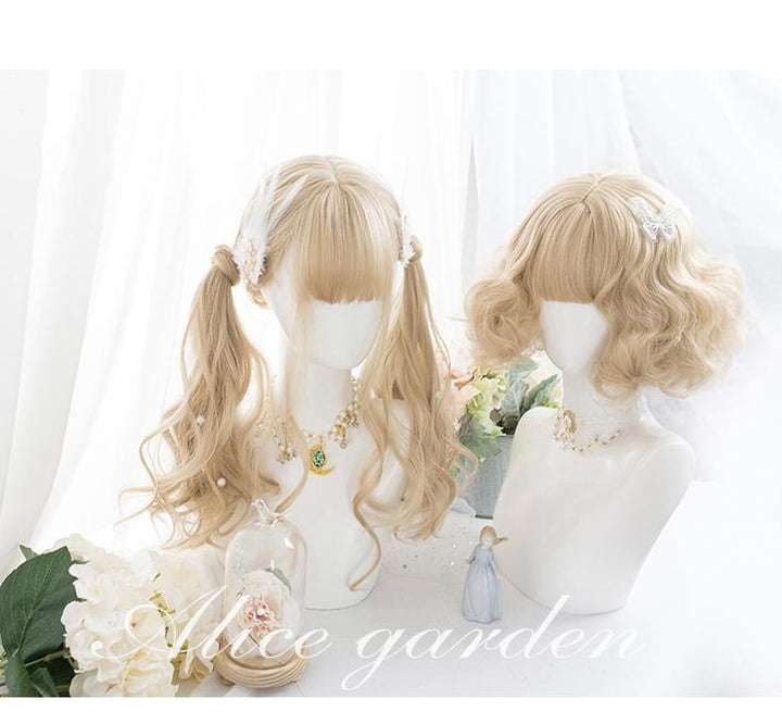 Lolita Wig Curly Wig Pale Yellow Daily Wig 31724:497138 31724:497138