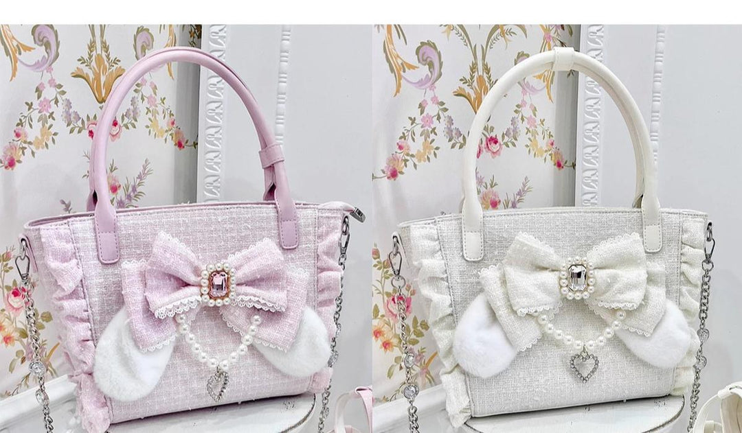 Ryousangata Style Handbag, Bow and Plush Ears 43680:782716