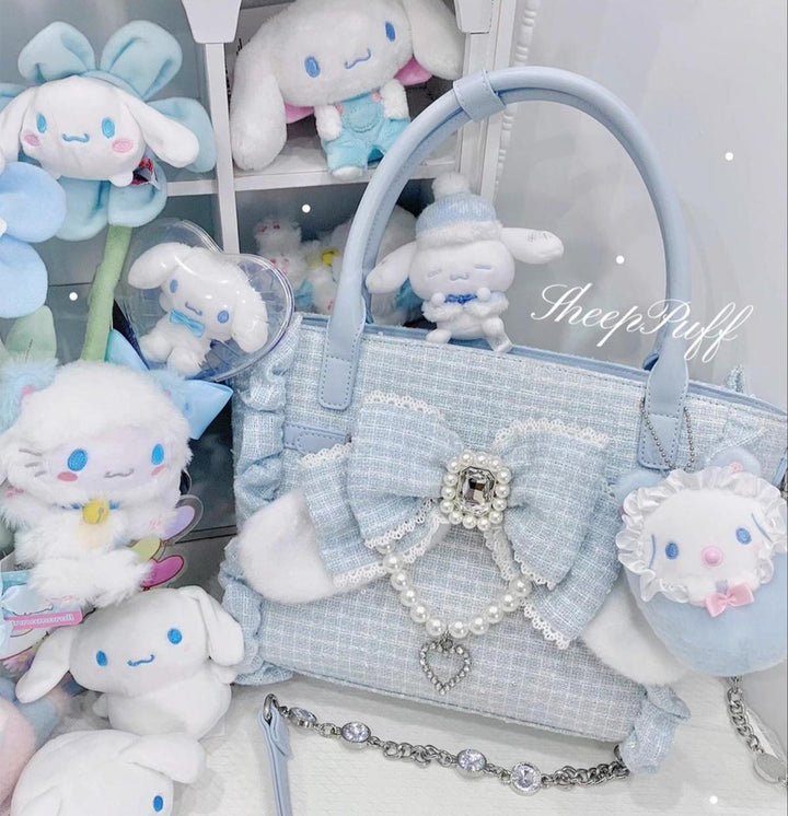 Ryousangata Style Handbag, Bow and Plush Ears 43680:782714