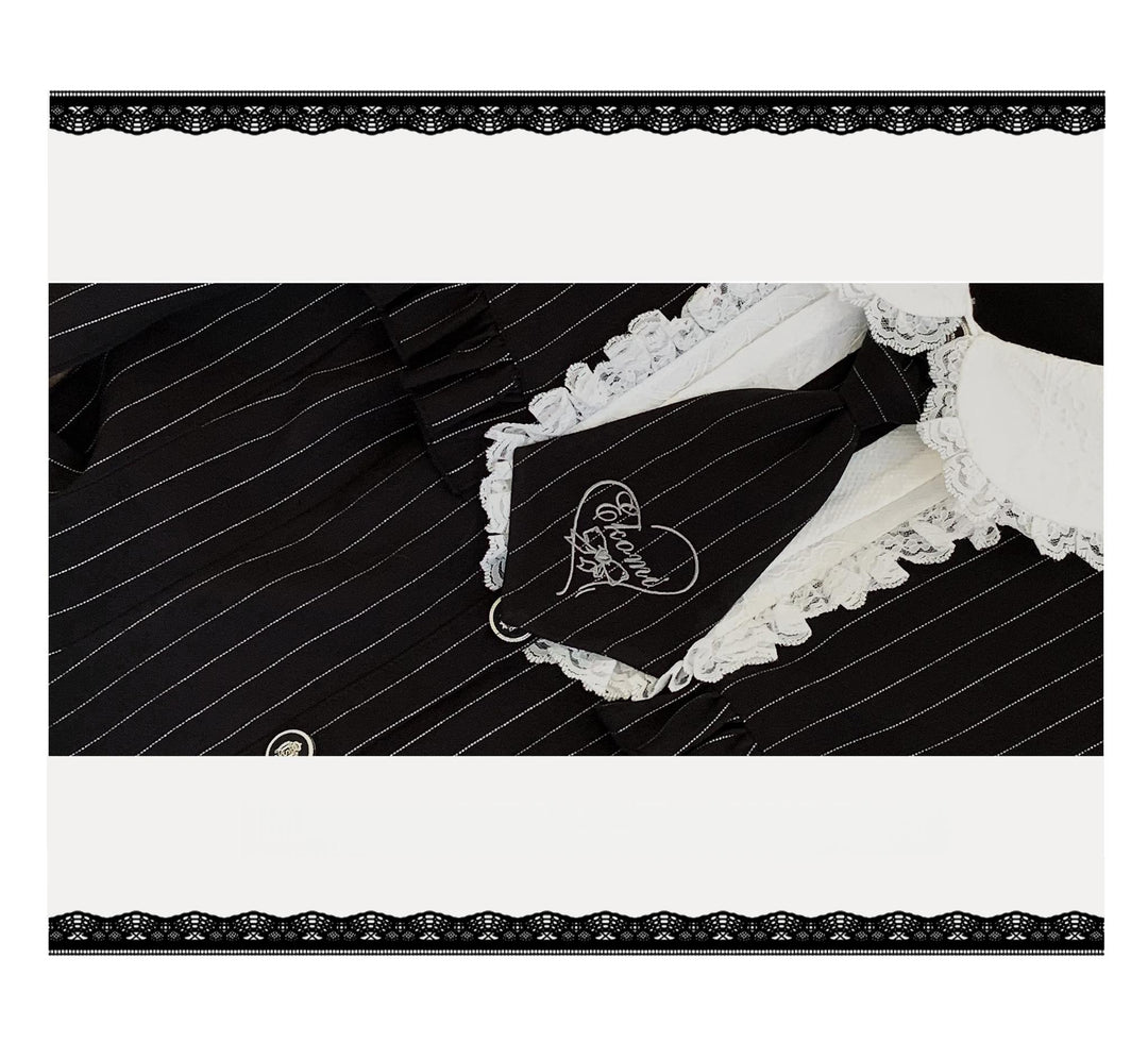 Jirai Kei Cape Dress Set, Detachable Embroidered Tie 44586:814442