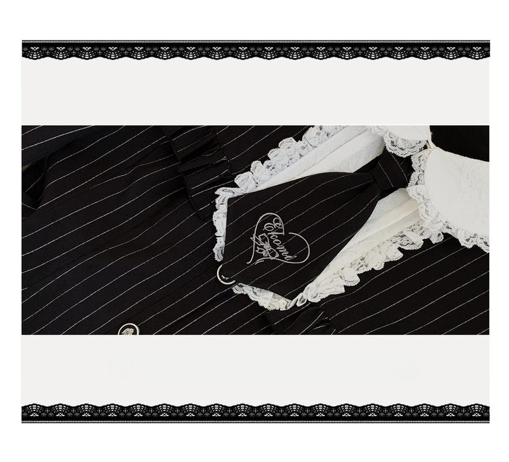 Jirai Kei Cape Dress Set, Detachable Embroidered Tie 44586:814442