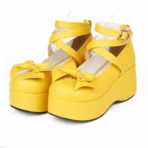 Lolita Shoes Platform Shoes Cross Strap Buckle Shoes Multicolor 31650:377038 31650:377038