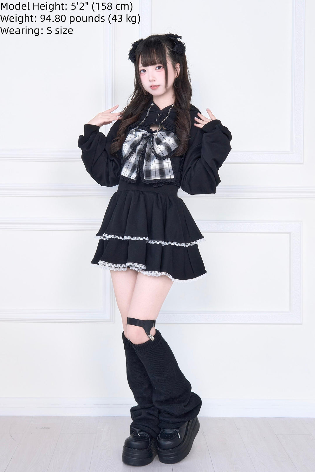 Jirai Kei Hooded Bolero, Camisole With Large Bow 44118:796735