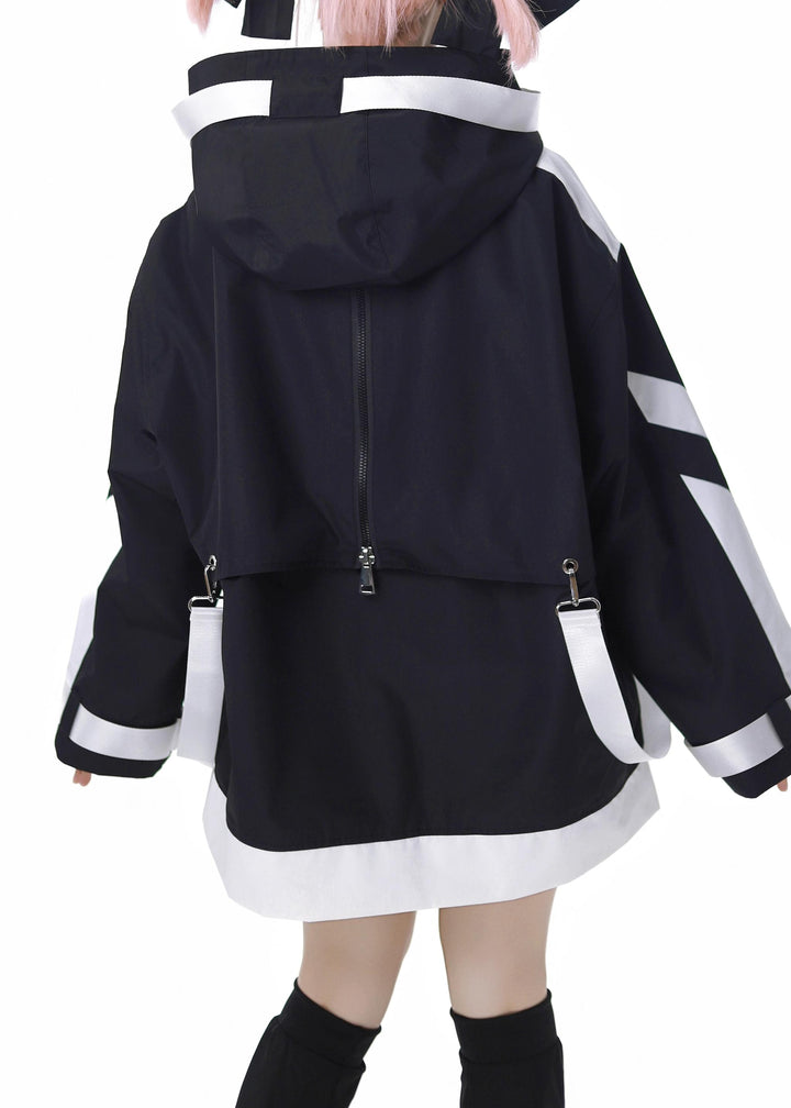 Jirai Kei Outfits Tenshi Kaiwai Hooded Jacket Shorts Set 40084:654480